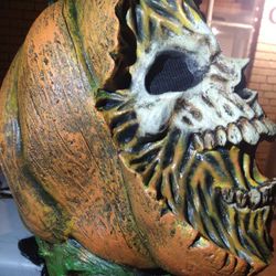 Ghoulish SKELETON x PUMPKIN Hybrid Scary Mask Latex Overhead Halloween Reaper Masks

