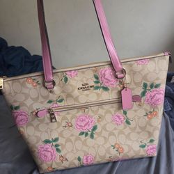 Coach floral tote