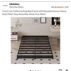3inch Height Bed Frame  For Cal King Mattress 