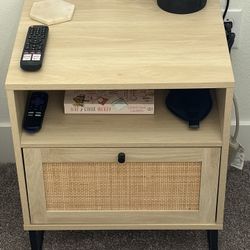 Rattan Dresser and Bedside Table