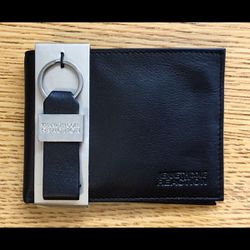 Kenneth Cole Men's Leather Wallet with Keychain Fob 
