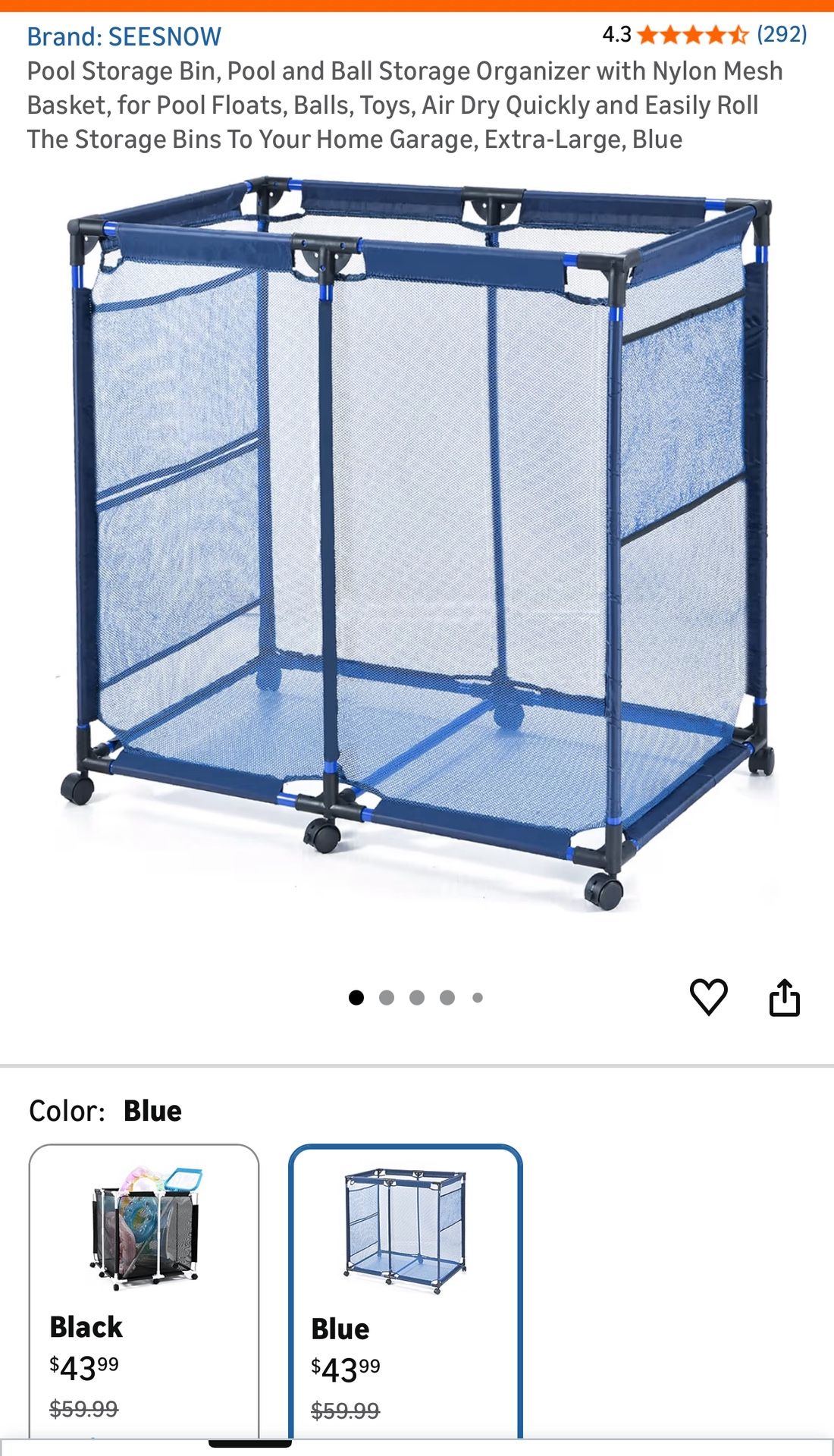 Pool Storage Bin Mesh