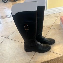 Black Size 9 Tall Leather Boots