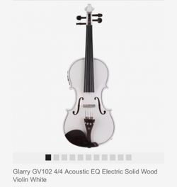 Glarry GV102 4/4 Acoustic EQ Electric Solid Wood Violin White