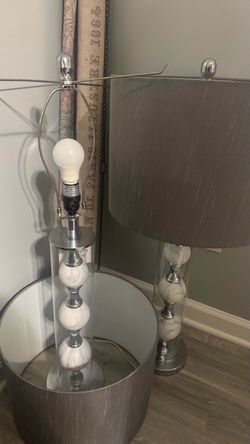 Marble Ball Table Lamps Set of 2