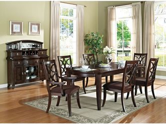 Keenan Dark Walnut Dining Table w/ Extension Leaf