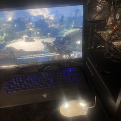 Gaming PC Setup i7 + Radeon GPU + Monitor + Keyboard + Mouse