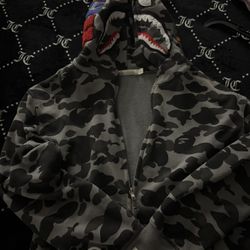 Bape Jacket, Black And Gray Size Large