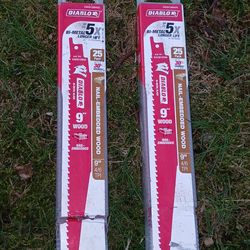 Two 25 CT. Packs of 9 inch wood nail embedded sawzall blades that retail 80$ a pack only asking 60$ for the pair