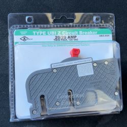 TYPE UBI Z Circuit Breaker 20 / 20 AMP Twin Pole 120 VAC