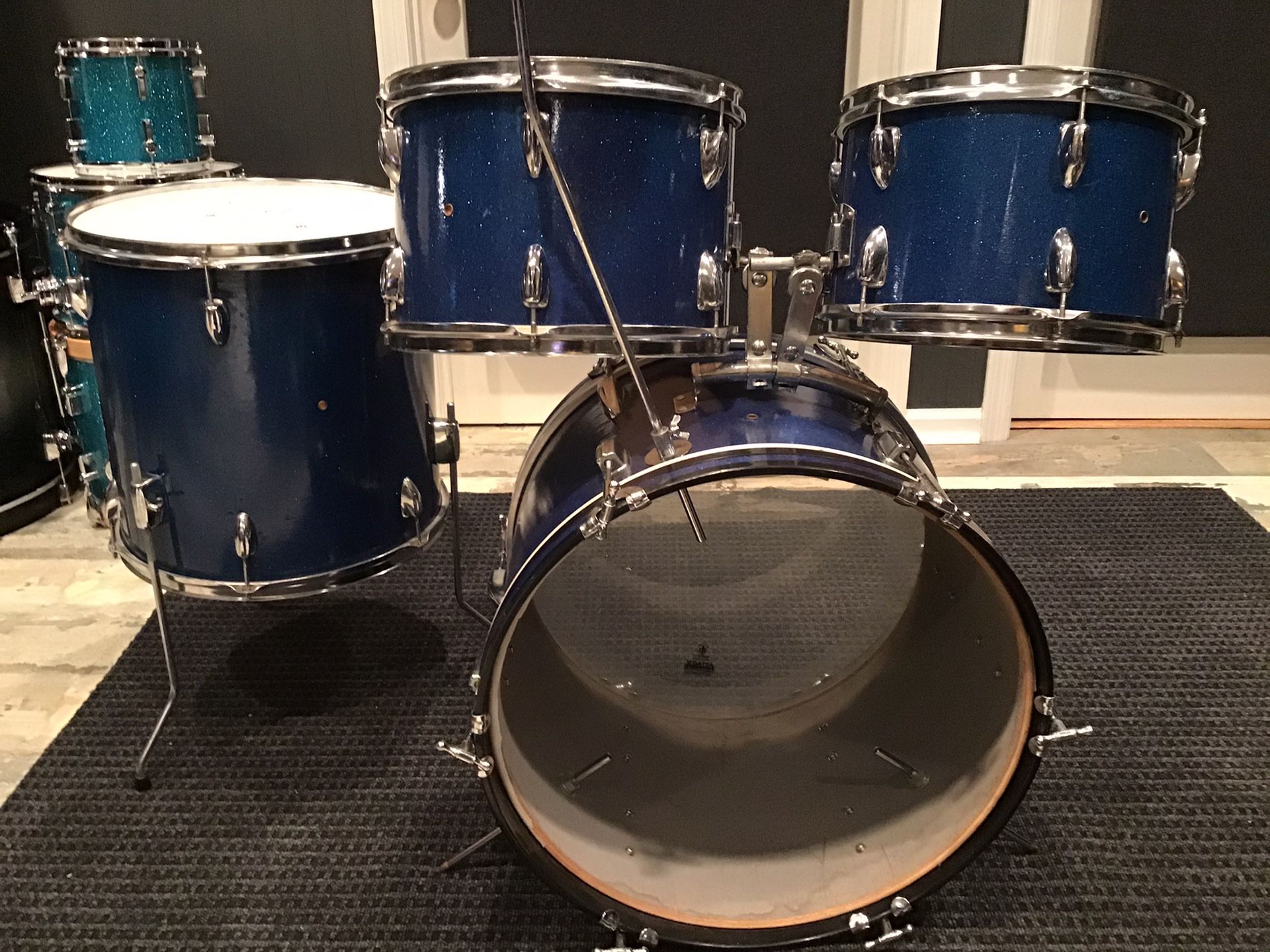MIJ blue sparkle drum kit 12, 13, 16, 20. From the 60’s - 70’s
