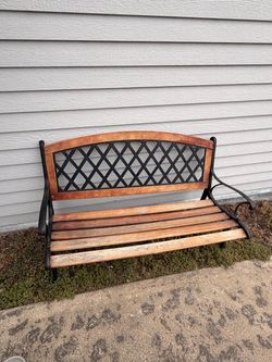 Wood and metal bench