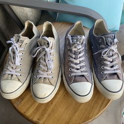 $10 for 2 Pairs Men’s Converse SZ 11 Lowtops White & Gray 