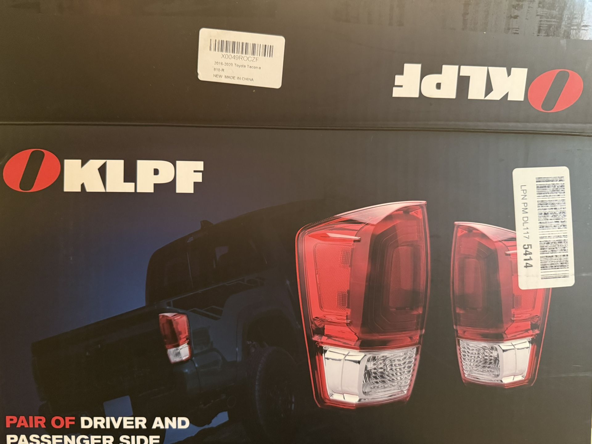 KLPF 2016-2020 Toyota Tacoma Passenger Side Taillight 