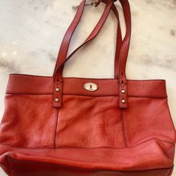 Fossil Red Leather Handbag 