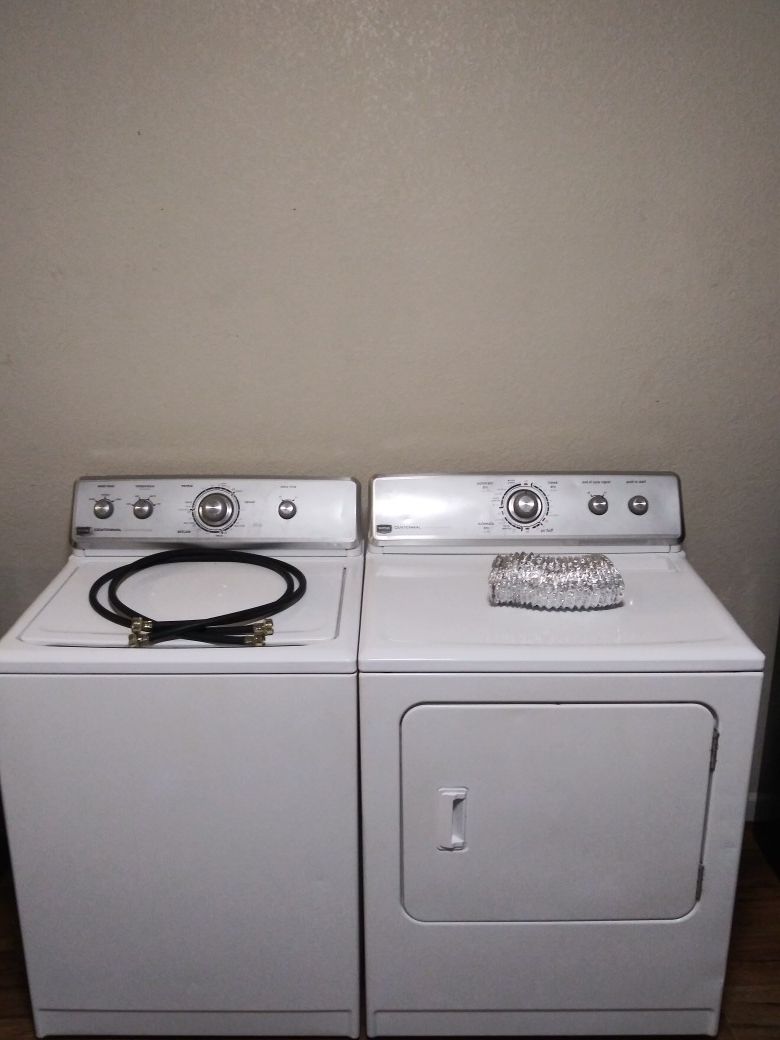 GUARANTEE ONE YEAR MAYTAG CENTENNIAL HEAVY DUTY SUPER CAPACITY PLUS WASHER AND DRYER SET