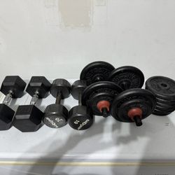 Dumbbells And Curved Bar 