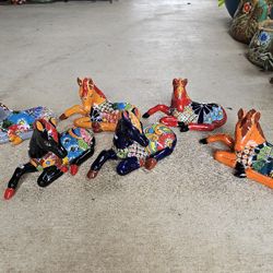 TALAVERA HORSE FIGURING. (Clay Pots, Planters. Plants) $30 each