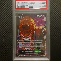 One Piece Card Game TCG St. Shepherd Ju Peter OP13-084 Alt Art PSA 10