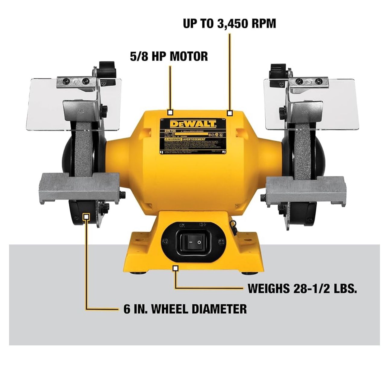 DEWALT 6” Bench Grinder(DW756)