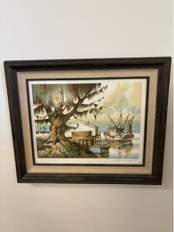 Hand signed 1977 print framed