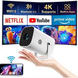 Mini Projector With Wifi And Bluetooth, 1080P Portable 