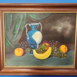 Signed  Antique Still Life Painting 