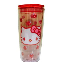 Hello Kitty Strawberry Tumbler Drinking Bottle Kids Teen 
