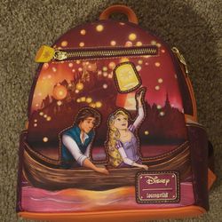 Tangled Boat Lantern Scene Rapunzel With Flynn Glows In The Dark Loungefly Backpack 