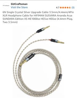 GU Crafsman crystal silver cable Hifiman