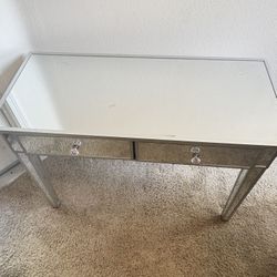 Mirror Table With Drawers 