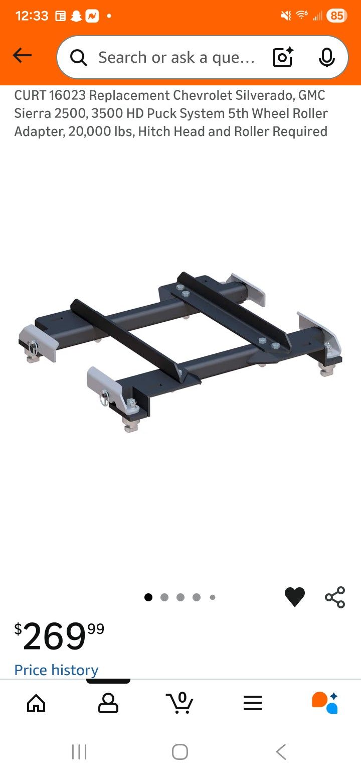 CURT 16023 5th wheel hitch puck system for GM