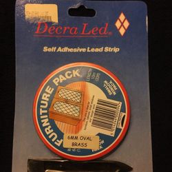 LEAD STRIP FOR STAINED GLASS - Self Adhesive 6mm Oval Brass, 10m Length