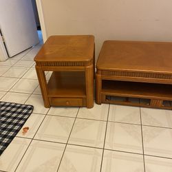 1 Coffee Table 2 End Tables ( Solid Wood )