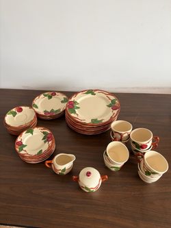 Vintage Franciscan Apple Dinnerware Set - 38 Pieces - Hand Painted