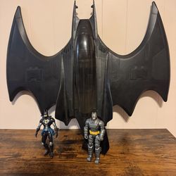 DC Comics from the Movie "The Flash" -  27" Batwing Plane & Batman Action Figures.