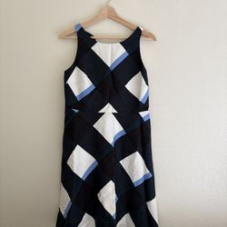 Ann Taylor Elegant Black and White Checkered Dress