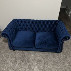 Christopher Knight Home® Somerville Classic Chesterfield Loveseat - Elegant & Plush Comfort - Navy Blue -