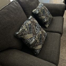 Couches Sofa Dark Brown With Pillows 
