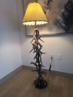 Homemade Antler lamp with shade