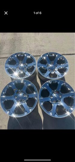Set Of Four R20x9 Chrome 6 Spoke 5 Lug OEM Wheel Rims For Ram 1500 Years 2013-2022