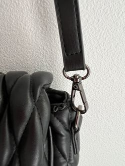 BADGLEY MISCHKA Black Quilted VEGAN Faux Leather Womens Crossbody Bag   Thumbnail
