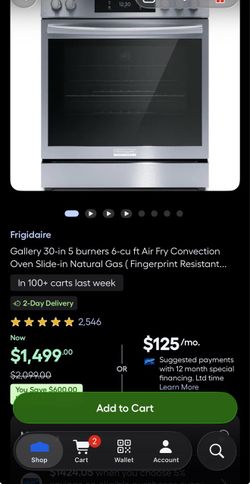 Frigidaire gas range