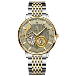 Poedagar Automatic Luxury  Watch Two-Tone Gold Silver