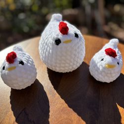 Chicken Family 🐓 🐣 🐣 Handmade 🧶 Crochet 🧶 Plushies 