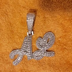 Pendent AL 14k White Gold Plated Over Sterling Silver 