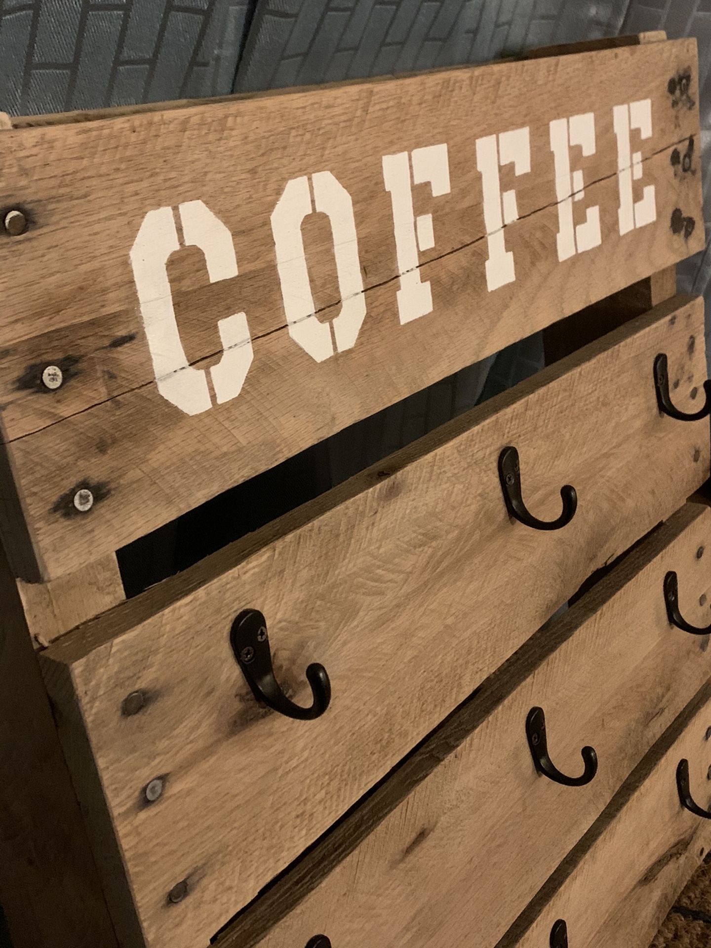 Homemade 9 cup coffee cup holder