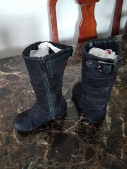 black zip up boots