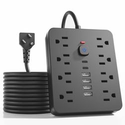 14 Port AC USB A C Power Strip On Off Switch NEW