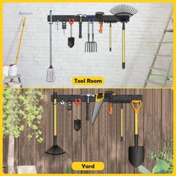48” Adjustable Garage Wall Tool Organizer - Full-length bracket